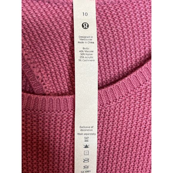 Lululemon Size 10 CASHMERE Blend Cashlu Crossover Back Sweater Pink Blossom - Picture 6 of 11